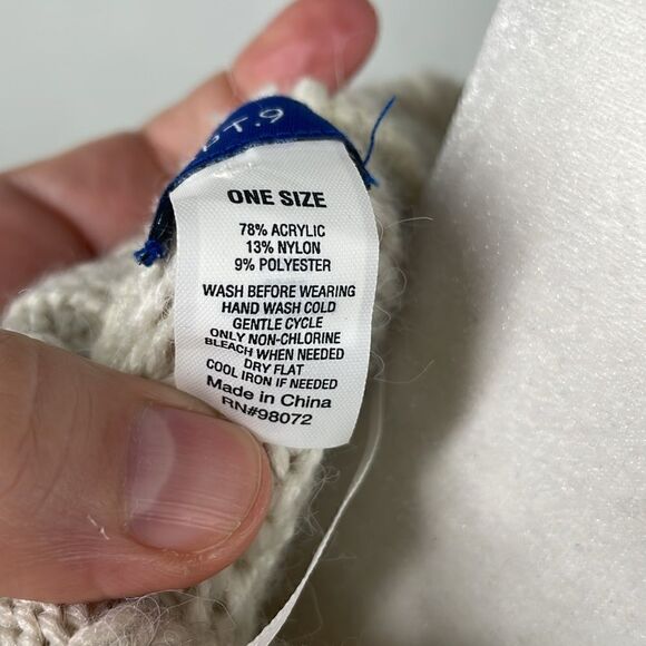 Apt. 9 Honor Roll Knit Cable Fringe Poncho Sweater Ivory Off White - Picture 9 of 9